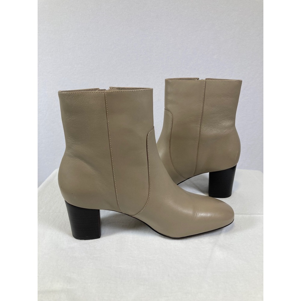 Johnston & Murphy Ankle Boots Womens‎ 7M Taupe Leather Tassel Block Heel